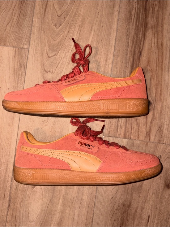 Puma Shoes - Puma Palermo Women’s Suede Sneakers in orange with Yellow Accents
